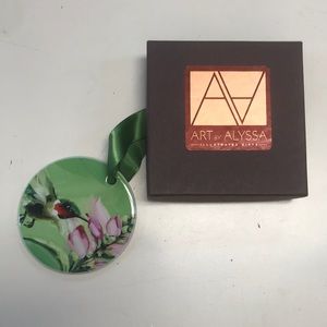 Double-sided Art by Alyssa Porcelain Hummingbird Ornament (in box)‎
